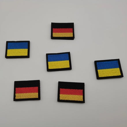 OEM Embroidered Flag Iron-on Stock Patch Armband Rubber with Lace Decoration for Blouse Neck Designs
