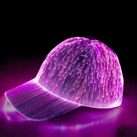 Hot Selling Fiber Optic Luminous LED Light-Up Glow in the Dark Baseball Cap for Christmas Valentine's Day & Graduation Parties