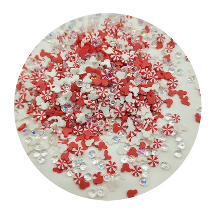 Custom Peppermint Candy Clay Slices Christmas Sprinkles for Tumblers Crafts Filling