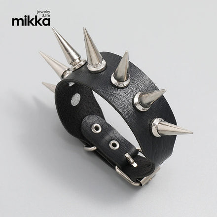 Punk Fashion Trend Adjustable Alloy Snap Rivet Men's Leather Bracelet