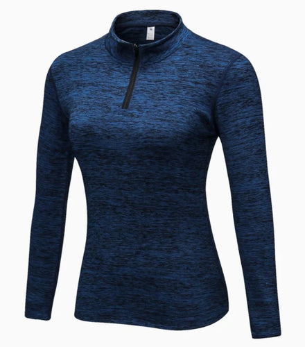 A90 Winter Long Sleeve Zipper Sport Shirt Women Fitness Tights Quickly Dry Women's Running T Shirt Sportswear T-shirts