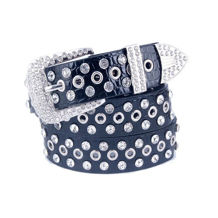 Korean Version Diamond-Encrusted Women's Decorative Belt Alloy for Buckle Direct Factory Fashionable Crystal Rhinestones Ladies
