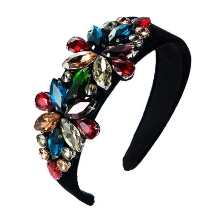 Wholesale Crystal Hair Hoop Thickening Flower Bling Headband Big Rhinestone Headbands for Women