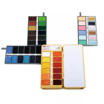 Cixi Superior Art Supplies 48 Colors Mini Solid Watercolor Paint Set for Paper Painting
