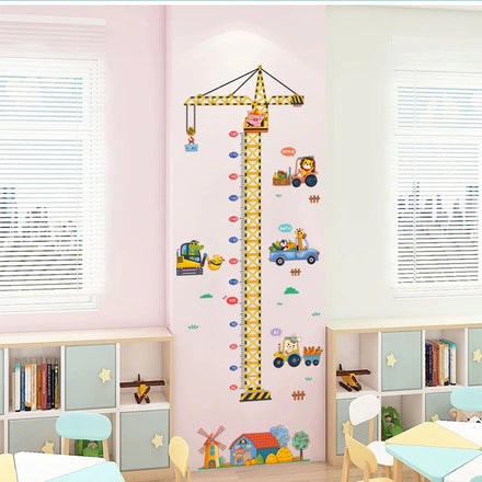 Removable Cartoon Animal Height for Kids Bedroom Decoration Kindergarten Wall Sticker