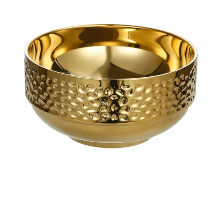 Hot Selling Restaurant Plates and Bowls Delicate Appearance Korean Tableware/plate/bowl 304 Gold Plated Bowl Set