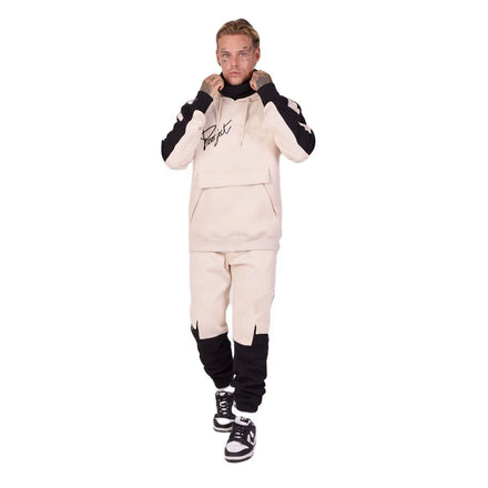 KY Oversized Color Block Pull Over Men's Hoodies Wholesale Cargo Pants Men Streetwear Baggy Custom Sweatsuit