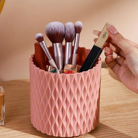 Hot Selling Portable Large Capacity Makeup Brush Holder Rotated Brush Lipstick Storage Bucket