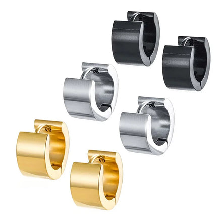Titanium Steel Fashion Mirror Hand Polished Surface Ear Buckle Stainless Steel Earrings Hoop Earrings Manufacturers
