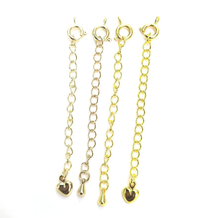 Wholesale 14k 18k Platinum Brass Spring Fastener With Tail Chain Necklace Adjustment Chain Extension Chain