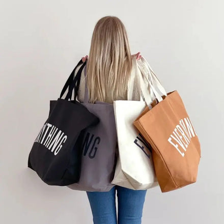 Large Capacity Natural Cotton Fabric Shopping Bag With Custom Logo Printing Extra Large Canvas Tote Bag