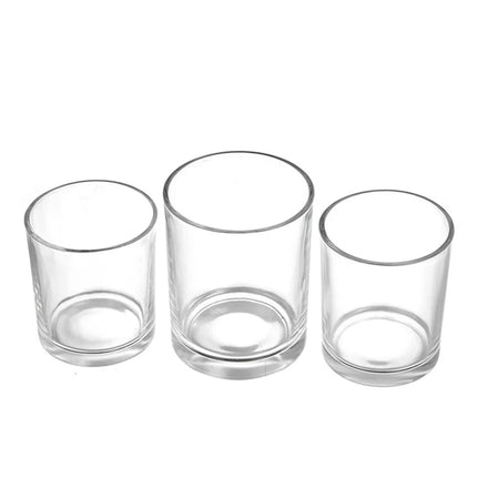 8oz 10oz 15oz Eco-Friendly Heat Resistant Iridescent Frosted Black White Clear Glass Candle Vessels Christmas Home Decoration