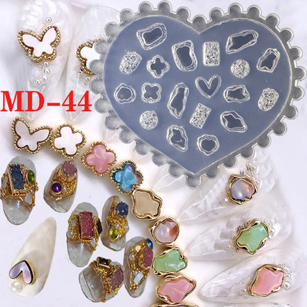 Hot Sales 3D Silicone Gel Acrylic Crystal Bow Flower Shell Teddy Bear Nail Art Mold