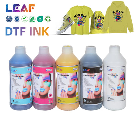 LEAF Hot Selling 1000ML Water-Based Pigment DTF Ink for Heat Transfer for EPSON I3200 F1440 XP600 Print Head Pet Film Printing