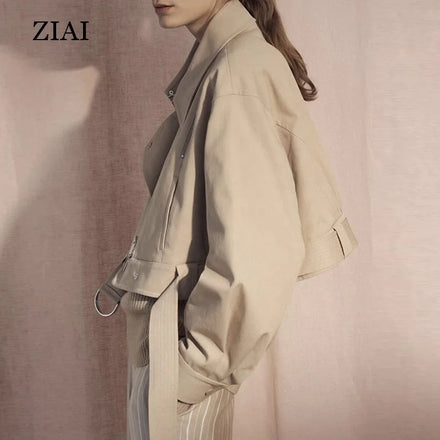 New Fashion Suit Collar Trench Coat Dual-purpose Windbreaker Detachable Long-sleeved Solid Color Trench Coat for Women
