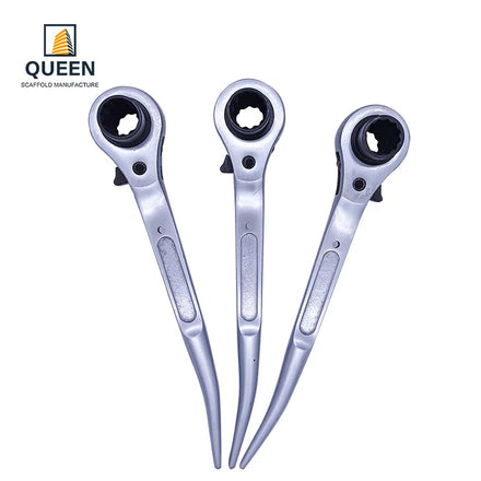LINYI QUEEN 19/21mm Box Double Chrome Vanadium Bi Hexagon Socket Short Handle Podger Ratchet Wrench for Scaffolding