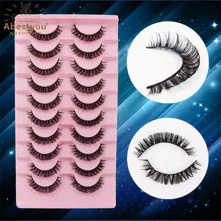 Abestyou 10pairs 3d Mink Lash Natural 10-14mm Russian Full Strip Lashes Private Label Eyelash Extension Dropshipping Products
