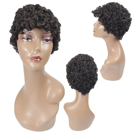 Short Pineapple Wave Brazilian Hair in China Wholesale Cheap Hot Sell Best Human Hair Wig With Bangs Pixie Cut Wig Human Hair