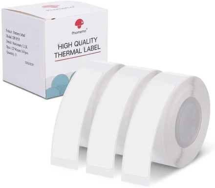 Phomemo Adhesive Thermal Sticker Printing Paper 15x50mm With 3 Rolls D30 Printer Paper