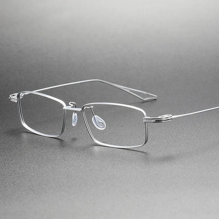 Unisex Titanium Eyeglasses Designer Optical Round Full Rim Solid Frames Prescription Glasses Blueray