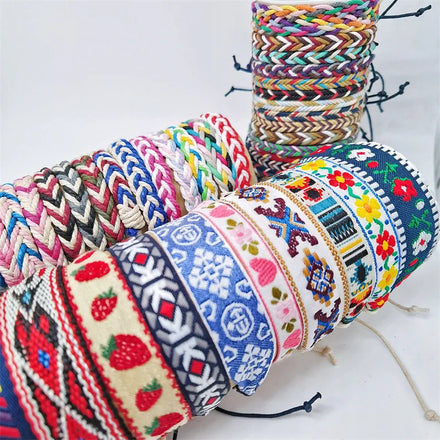 Handmade Nostalgic Jewelry Wishing Friendship Hand Jewelry Lucky Braided Rope Bracelets for Women Men