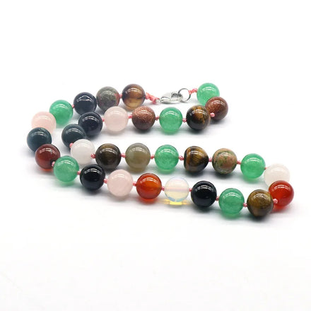 Natural Rose Quartz Healing Crystal Pendant Crystal Beads Knotted Necklace for Women Yoga Jewelry Fashion Gifts