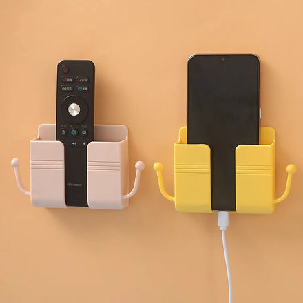 Wholesale Wall Mounted Organizer Storage Box Remote Control Mounted Mobile Phone Plug Wall Holder Charging Multifunction Holder