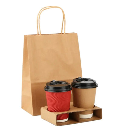 Disposable Eco-friendly Foldable Juice Coffee with Lids Corrugated Material Base Hollow Paper Holder 1 2 4 Cup Cup Holder