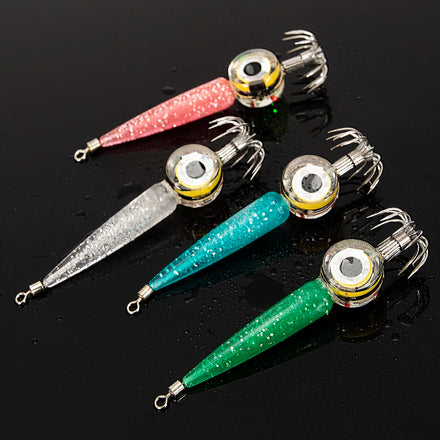 Electronic LED Plastic Shrimp EGI Squid Hook Night Fishing Squid Jigs Lure Octopus Cuttlefish Fishing Lures