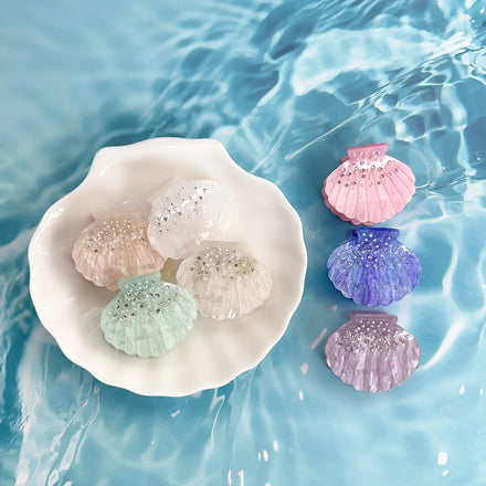 Wholesale Acrylic Shell Hair Claw Clips Mini Rhinestone Decor Hair Clips Fashion Hair Accessories