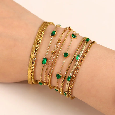 French Fashion 18k Gold-plated Zircon Bracelet High-grade Luxury Light Bracelet Stainless Steel Bracelet Jewelry Women