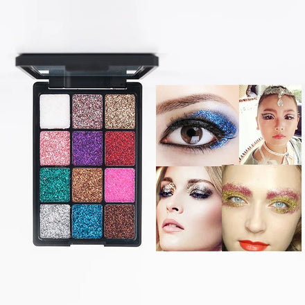 12 Color Matte Glitter Powder Eye Shadow Makeup High Pigmented Glitter Eye Shadow