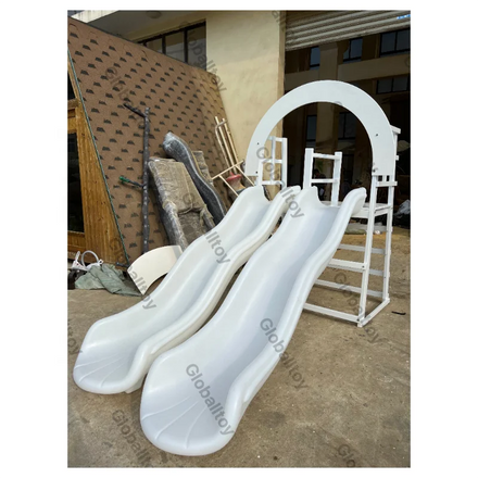 Soft Play Set White Double Slide for Kids Playground Equipment