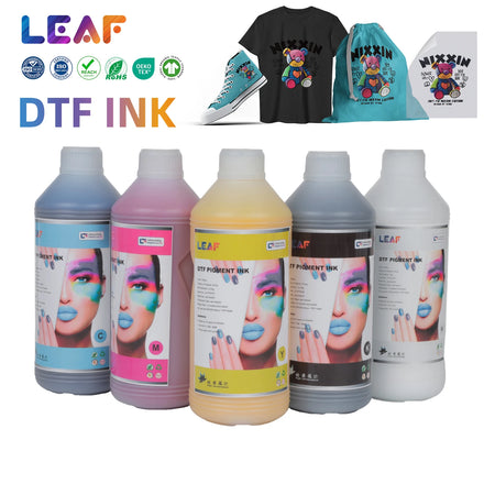 LEAF Premium CMYK White Bright Colors 500ml 1000ml DTF Pigment Ink Textile Printing Ink DTF Ink for Digital Printing