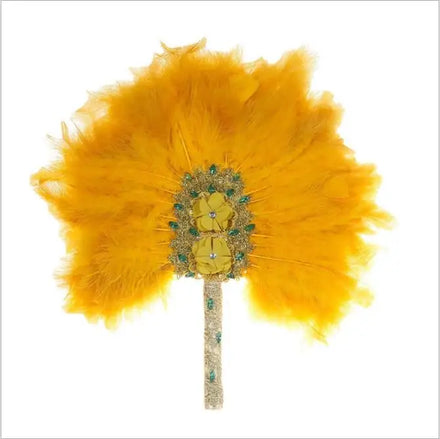 Dyed Multi-Color Wedding Turkey Feather Hand Fan for Decoration
