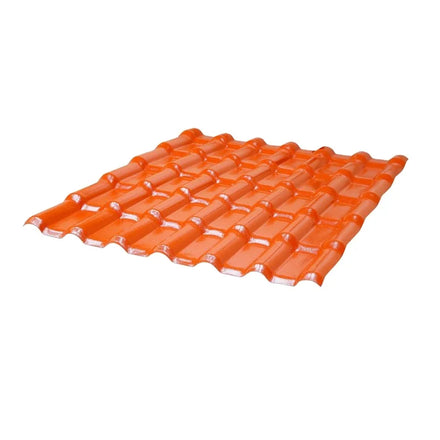 Modern ASA Coated PVC Roof Tiles Brick Red Color 1050mm Width Max 11.8m Length Windproof & Waterproof