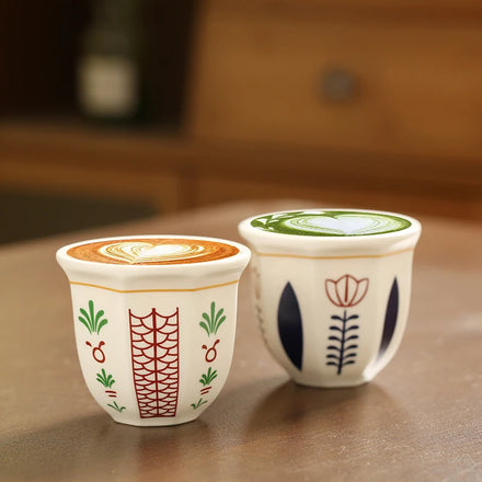 Newest Creative 180ml/250ml Porcelain Arabian Espresso Coffee Cups Handshake Ceramic Mug for Party