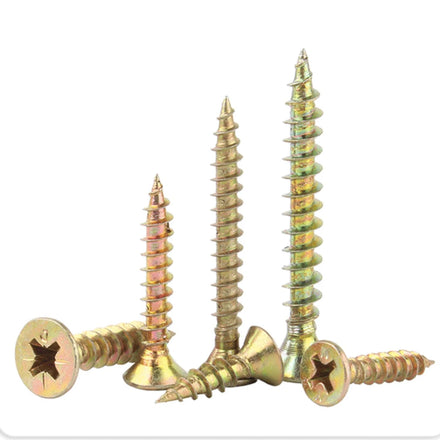 Yellow Zinc Countersunk Head DIN7505 Self-tapping Screws Chipboard Screw for Wood