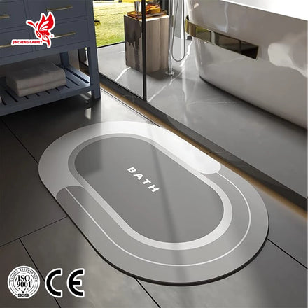 Modern Eco-Friendly Diatomaceous Bathroom Mat Super Absorbent Anti-Slip Comfortable Toilet Floor Foot Bath Mat