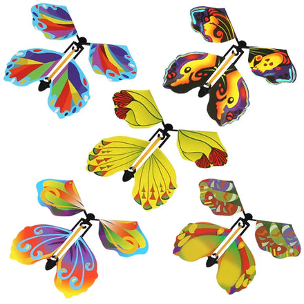 Hot Cheap Magic Flying Butterfly Trick Toy Elastic Band Powered Funny Prank Mystical Surprise Party Favor Paper Promotional Toy