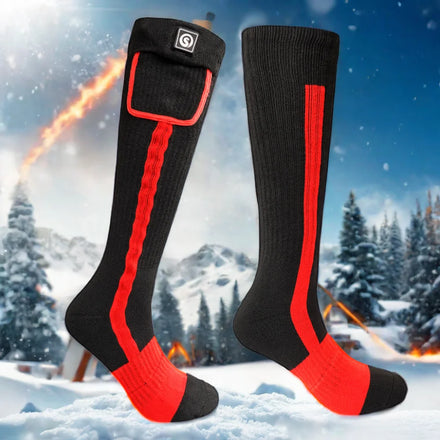 Custom Men's 2200mAh Knee High Sports Socks Quick Drying Heated Socks for Hiking Hunting Skiing Health Heating Anti-Slip
