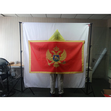 3x5ft Football Match Custom Logo Cheering Fan Cape Body Flag Montenegro National Flag Cloak