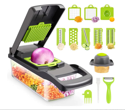 Vegetable Chopper Multifunctional 13-in-1Food Onion Choppers 8 Blades Vegetable Slicer Cutter Dicer Veggie Chopper