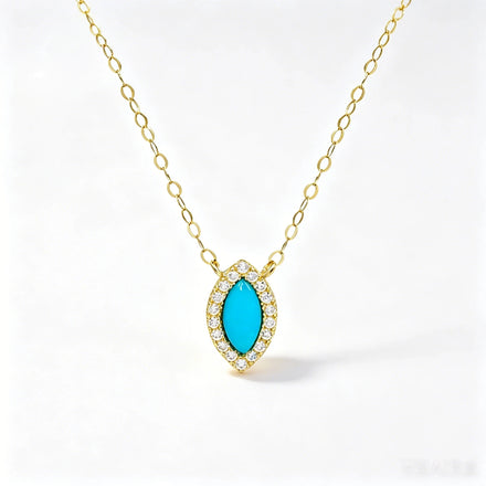 Custom Name 18K Gold Marquise Pendant Choker Necklace for Women Wedding Gift Fine Jewelry Au750 Gold