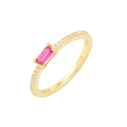 Trendy Women's 925 Silver Pave Setting Eternity Band Wedding Ring with Zircon Rhodium & 14K Gold Plated for Parties