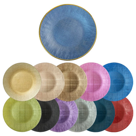 Factory Wholesale Cobalt Blue Round Royal Glass Dinner Charger Plates Eco-Friendly Wedding Accessories with Low MOQ