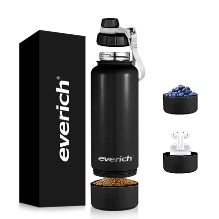32oz Dog Water Bottle Stainless Steel Insulated Water Bottle for a Human with Removable Dog Water Bowl and Treat Storage