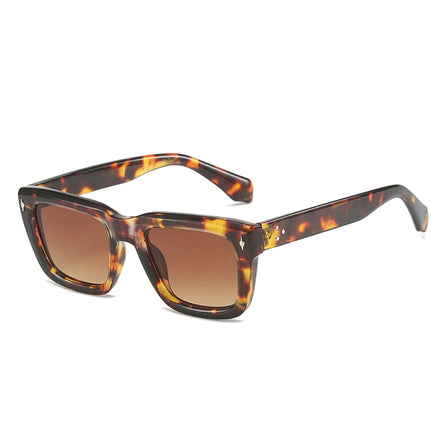 STORY W196 Retro Rivet Thick Frame Rectangle Sunglasses Women Men 2023 Brand Designer Vintage Tortoiseshell Square Sun Glasses