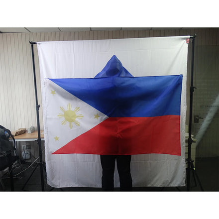 3x5ft Football Match Custom Logo Cheering Fan Cape Body Flag Philippines National Flag Cloak