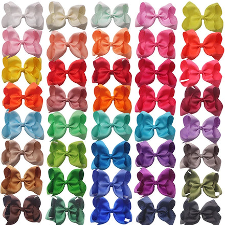6 Inch Bow Hair Clip Simple Style Grosgrain Ribbon Hair Bow Accessories for Kids